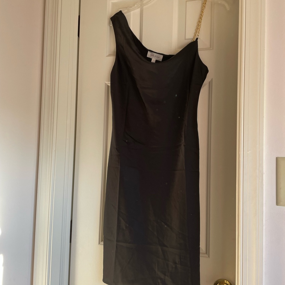 NWT Elegant Black One-Shoulder Dress